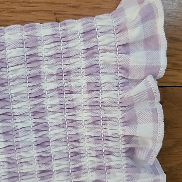SO BRAND WOMENS JUNIOR PURPLE AND WHITE SMOCKING SUMMER TANK TOP SIZE LARGE - Picture 4 of 12